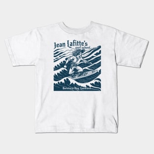 Funny Jean Lafitte's Surf School // Surfing Pirate // Barataria Bay, Louisiana Kids T-Shirt